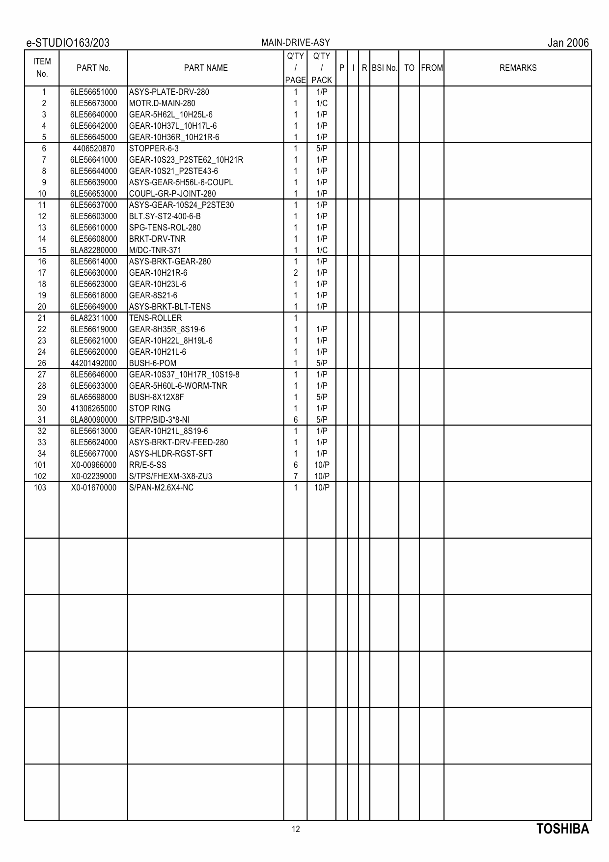 TOSHIBA e-STUDIO 163 203 Parts List Manual-2